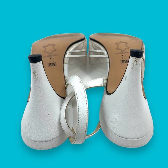 ❌SOLD❌1960s KEMP'S SHOE SALON White leather and clear slingback shoes - Picture 10 of 14